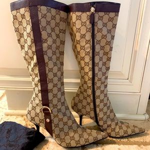 Gucci Monogram D Ring Boots